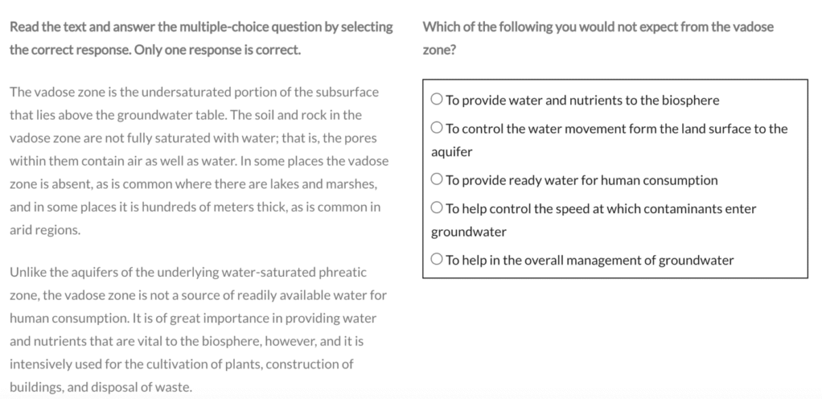 image 14 PTE Reading Multiple choice single answer | FREE PTE Tutorials